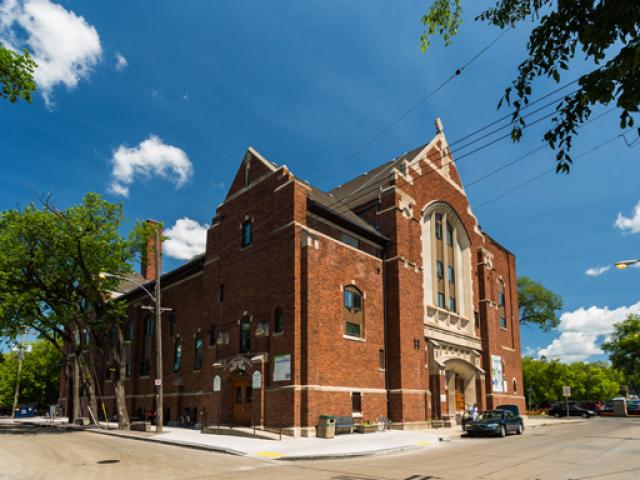 St Matthews Church on a sunny day as seen from across the street.