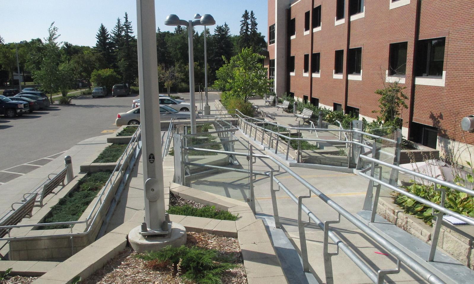 Bethesda Regional Health Centre. A view of the new entrance way from the parking lot.