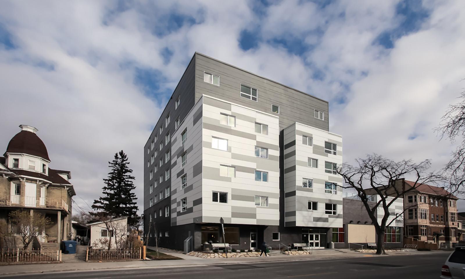 LGC Family Place. Entire apartment building as seen from across the street.